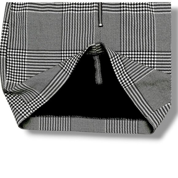 H&M Skirt Metal Back Zipper Classic Black White Houndstooth Plaid Above Knee 12 - Picture 8 of 16